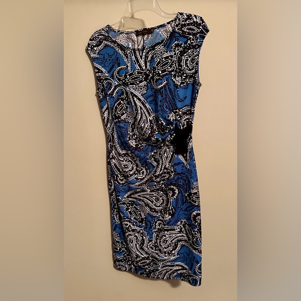 The Limited Blue, Black, and White MIDI Dress Size M